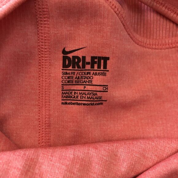Womens Dri Fit Tank Racerback S Peach Pink Nike Logo Lightweight - Picture 3 of 4